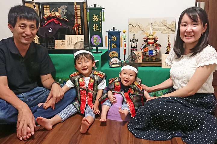 五月人形の子供大将飾りで端午の節句 幸せな初節句|静岡県藤枝市の治杜くん - ひなせい 五月人形