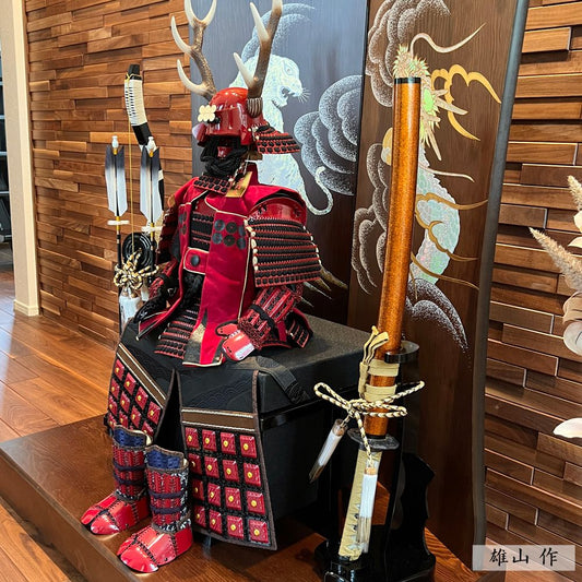 10号真田幸村鎧|雄山作|赤い鎧の代表的存在!|五月人形 |六文銭|おしゃれ 兜鎧飾り 端午の節句飾り こどもの日 5月人形 人気 - ひなせい 五月人形