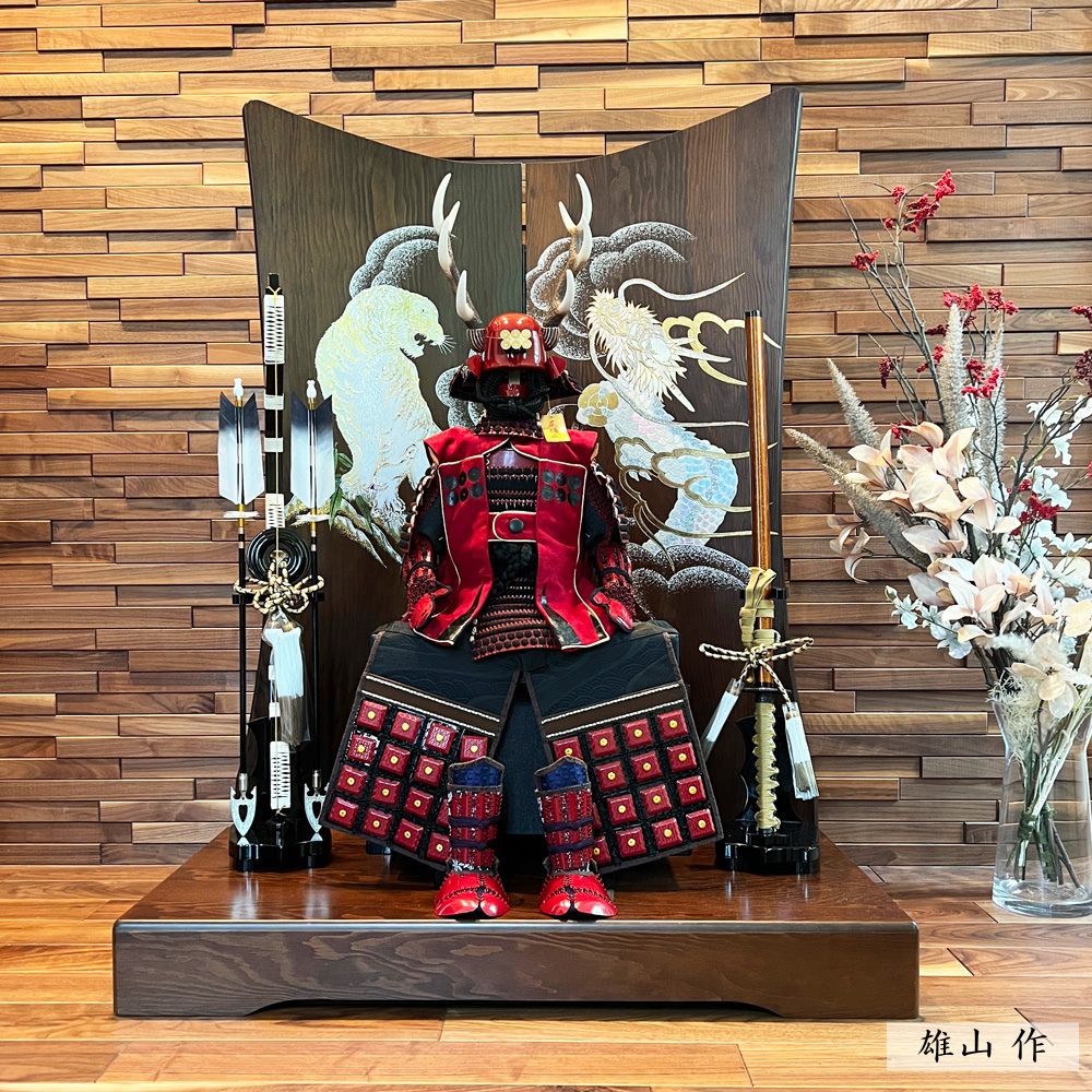 10号真田幸村鎧|雄山作|赤い鎧の代表的存在!|五月人形 |六文銭|おしゃれ 兜鎧飾り 端午の節句飾り こどもの日 5月人形 人気 - ひなせい 五月人形