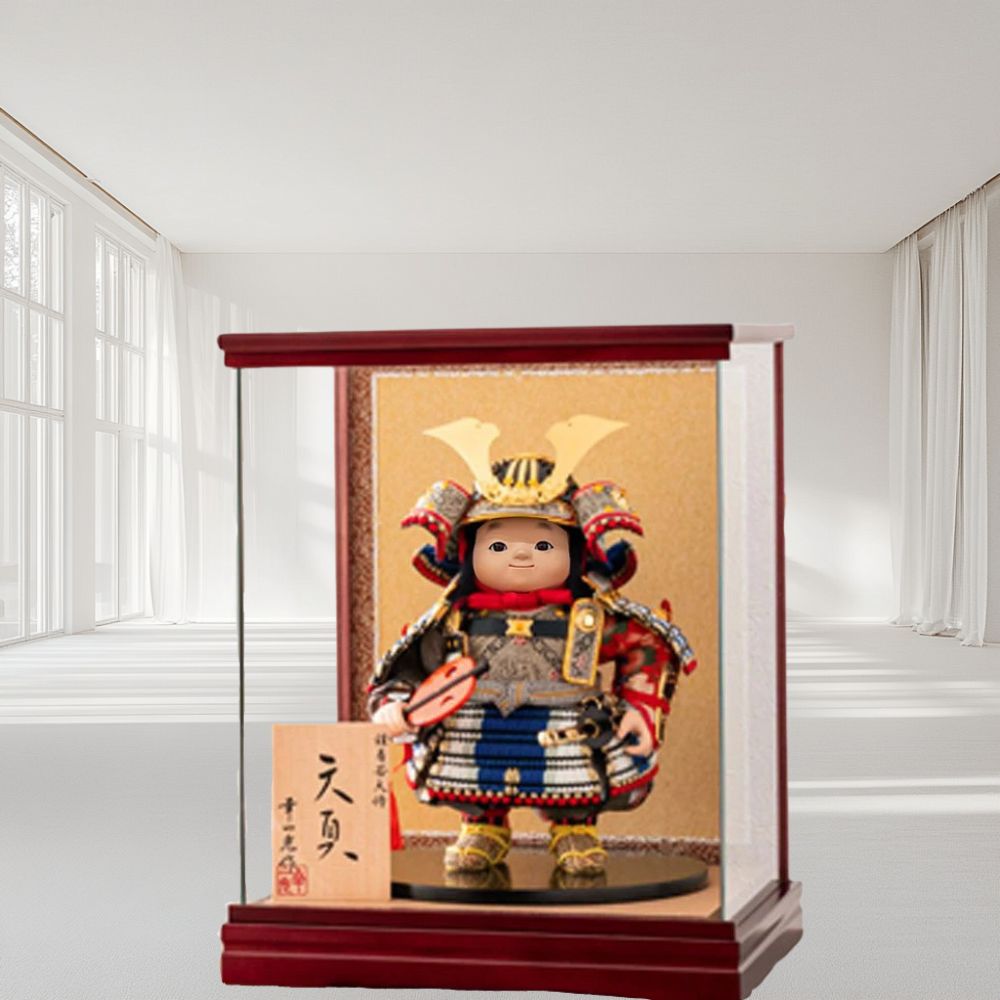横幅30.5cm|ケース入り 五月人形 天真(てんま) |節句人形| ガラスケース飾り| 子供大将飾り|コンパクト おしゃれ 兜鎧飾り 端午の節句飾り こどもの日 5月人形 人気 武者人形 - ひなせい 五月人形