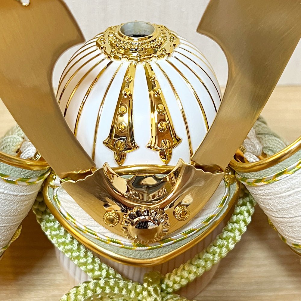 4号|くすみ色緑|収納兜飾り|ライフスタイルに人気|横幅37cm 五月人形 |コンパクト おしゃれ 兜鎧飾り 端午の節句飾り こどもの日 5月人形 人気 - ひなせい 五月人形