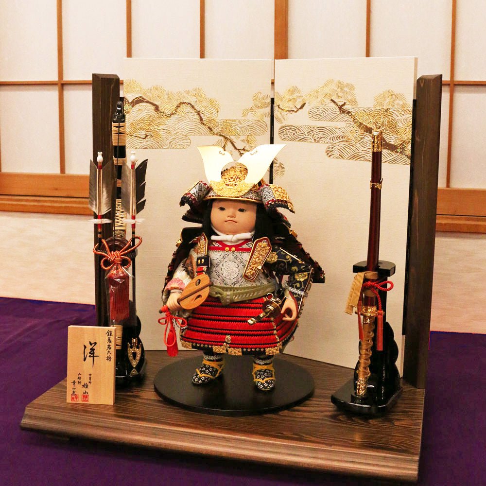 五月人形の子供大将飾り 洋| 最高級品 |国宝模写 菊一文字|コンパクト おしゃれ 兜鎧飾り 端午の節句飾り こどもの日 5月人形 人気 - ひなせい 五月人形