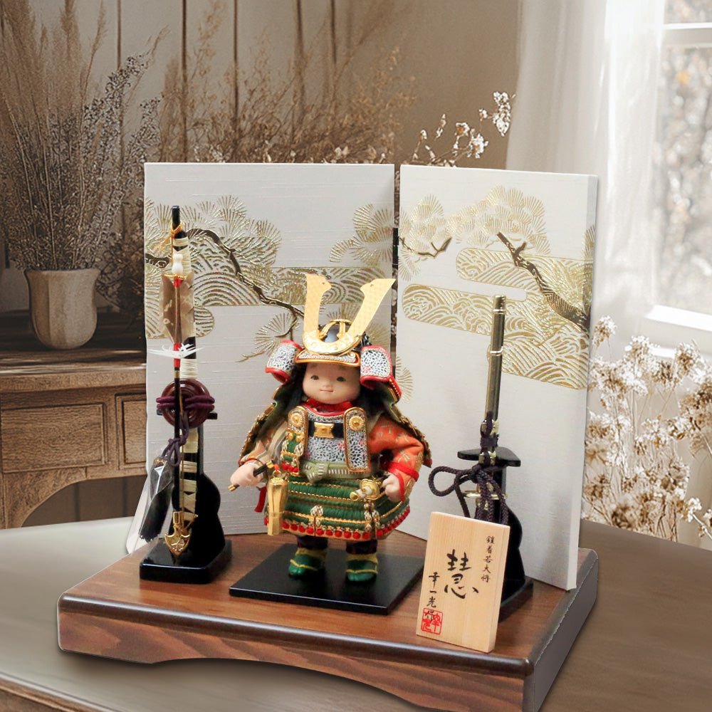 五月人形の大将飾り慧｜ 凛々しいお顔｜コンパクト おしゃれ 兜