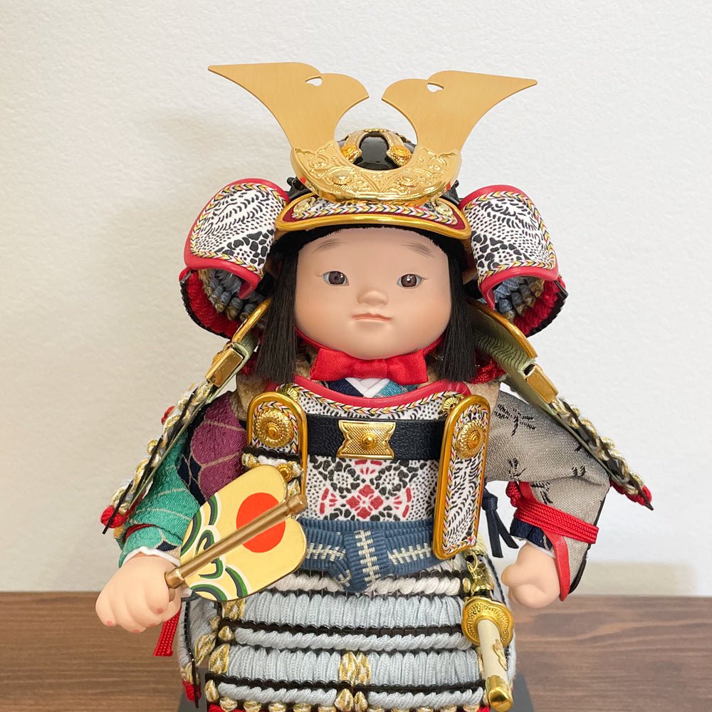 五月人形の大将飾り 海| 優しいお顔 |ブルー|コンパクト おしゃれ 兜鎧飾り 端午の節句飾り こどもの日 5月人形 人気 - ひなせい 五月人形