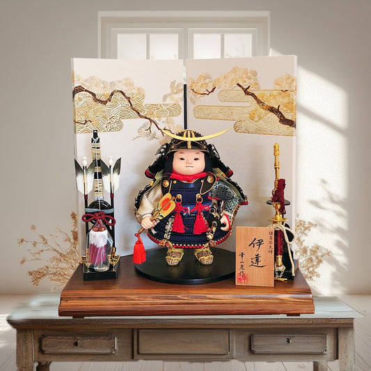 子供大将飾り 伊達政宗|五月人形 |凛々しい表情 |お顔|コンパクト おしゃれ 兜鎧飾り 端午の節句飾り こどもの日 5月人形 人気 - ひなせい 五月人形