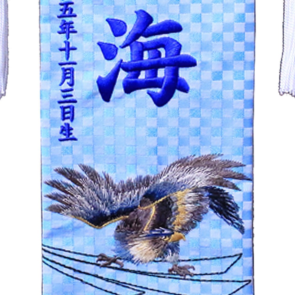 名前旗 5Y - 11 大空|男の子|生年月日|かわいいおしゃれ刺繍|端午の節句飾り|屋内 名前札 名入り 名入れ 命名旗 - ひなせい 五月人形