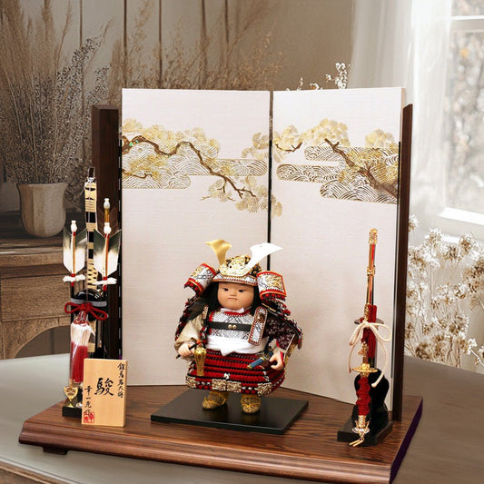 横幅60cm|五月人形の幸一光作 駿 |子供大将飾り |コンパクト おしゃれ 兜鎧飾り 端午の節句飾り こどもの日 5月人形 人気 かわいい武者人形 - ひなせい 五月人形