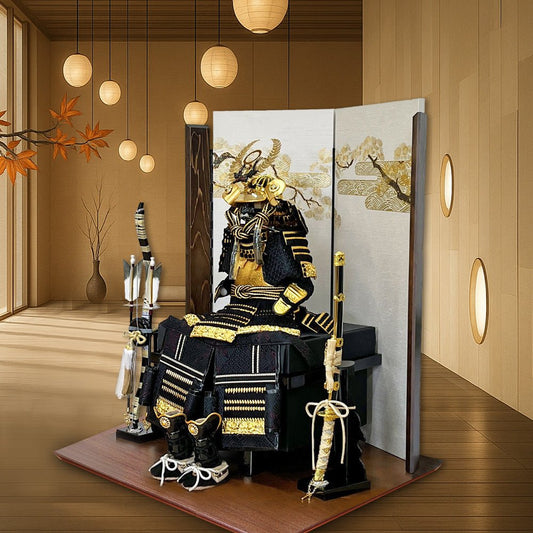 横幅60cm|7号 武将 徳川家康の鎧 |リーズナブルだけど格好いい5月人形 モダン|コンパクト おしゃれ 兜鎧飾り 端午の節句飾り こどもの日 5月人形 人気 かわいい - ひなせい 五月人形