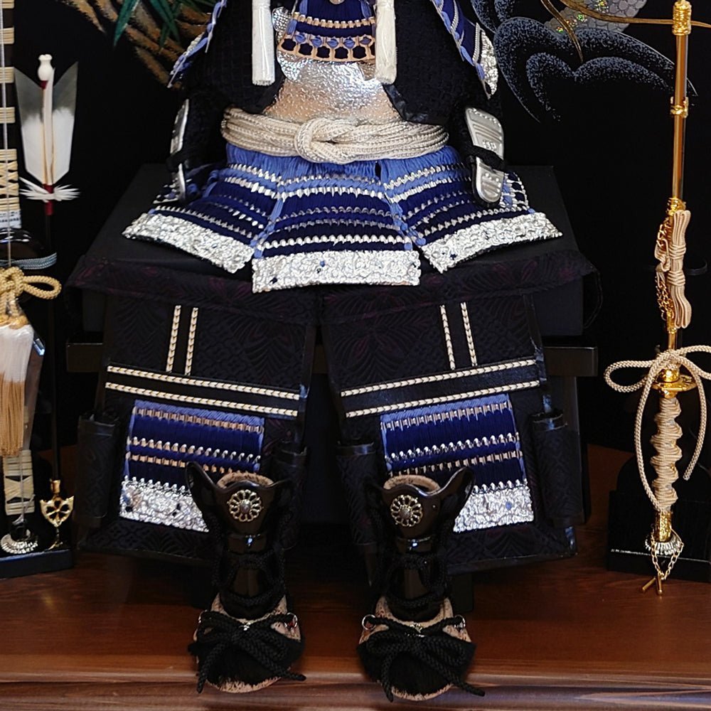 横幅60cm|7号ブルーの鎧|小さめで勇ましい鎧| 青色で綺麗 |五月人形節句飾り|コンパクト おしゃれ 兜鎧飾り 端午の節句飾り こどもの日 5月人形 人気 - ひなせい 五月人形
