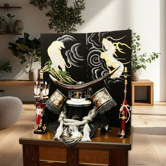 横幅66cm|着用収納兜飾り 戦国武将 伊達政宗|被れる|しまえる式|五月人形|おしゃれ 兜鎧飾り 端午の節句飾り こどもの日 5月人形 かぶと - ひなせい 五月人形