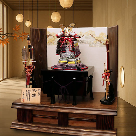 横幅75cm|1/4奉納鎧 |五月人形| 大山祇神社の源義経模写|銅丸鎧|加藤鞆美|おしゃれ 兜鎧飾り 端午の節句飾り こどもの日 5月人形 人気 - ひなせい 五月人形