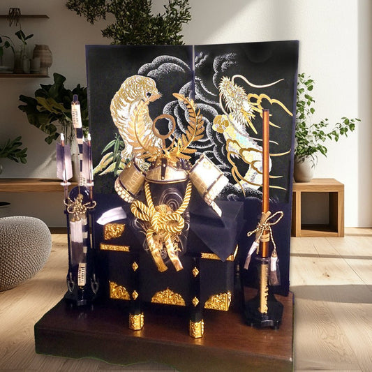 横幅85cm|翠鳳作 着用兜 武将 徳川家康 金|5月人形|かぶれる特大五月人形|おしゃれ 兜鎧飾り 端午の節句飾り こどもの日 5月人形 トランプ大統領へ かぶと - ひなせい 五月人形