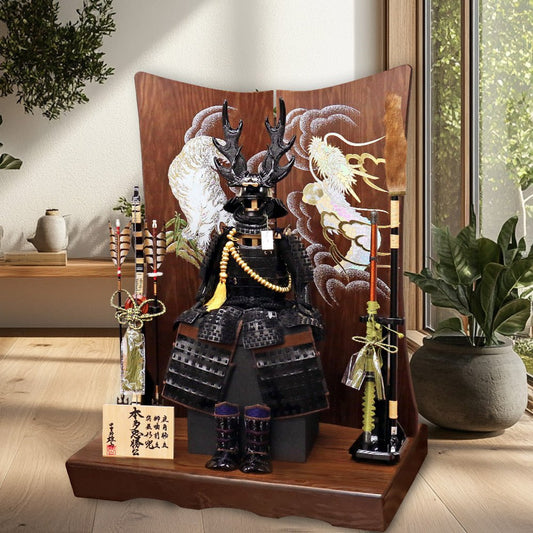 横幅85cm|負け知らずの武将 本多忠勝 鎧|五月人形の鎧 |美品| 雄山作|おしゃれ 兜鎧飾り 端午の節句飾り こどもの日 5月人形 人気 - ひなせい 五月人形