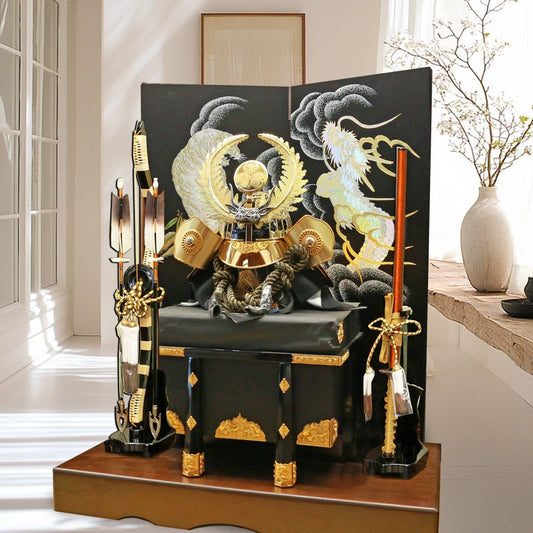 横幅85cm|着用兜 武将 徳川家康 羅王|流行りの兜飾り|大きい五月人形|良い出来栄えで一押し|おしゃれ 兜鎧飾り 端午の節句飾り こどもの日 5月人形 人気 - ひなせい 五月人形