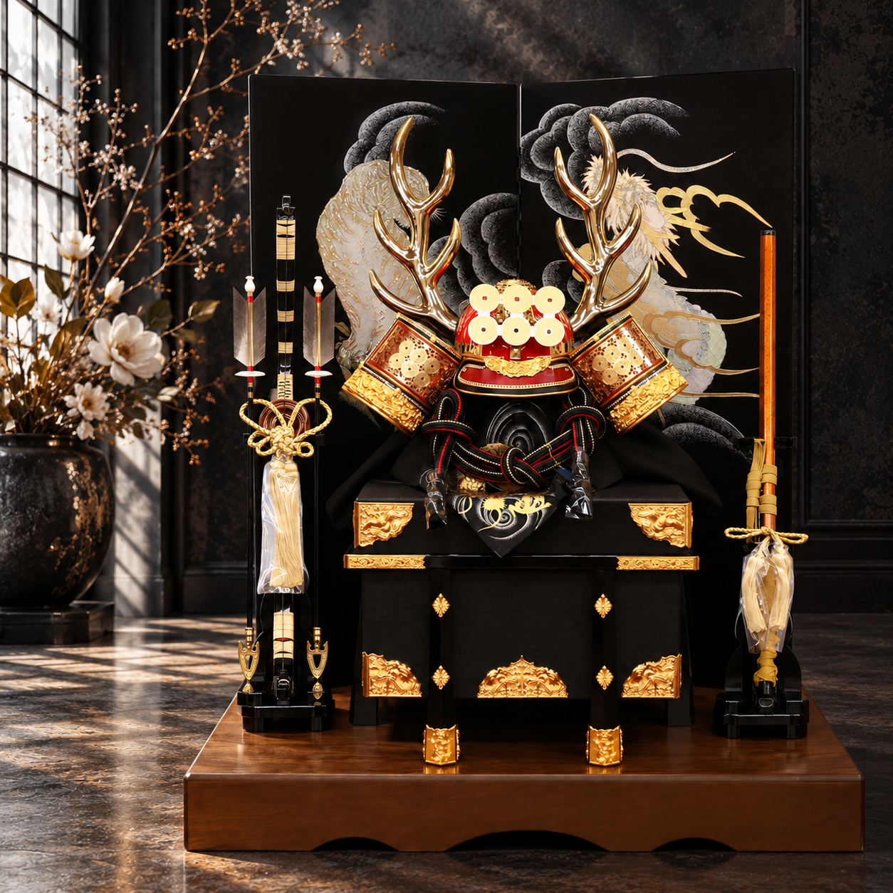 横幅85cm｜着用兜飾り 武将 真田幸村｜5月人形｜優雅で豪快｜派手で