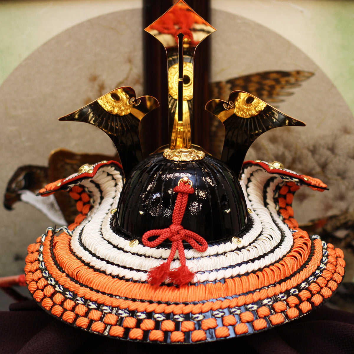 横幅75cm|加藤鞆美作|1/2 武将 毛利元就兜|渋い五月人形|おしゃれ 兜鎧飾り 端午の節句飾り こどもの日 5月人形 人気 かぶと