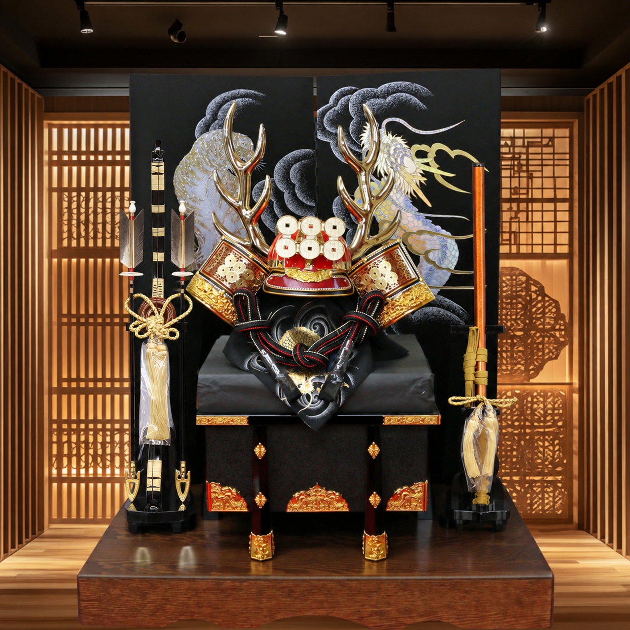 横幅85cm｜着用兜飾り 武将 真田幸村｜5月人形｜優雅で豪快｜派手で