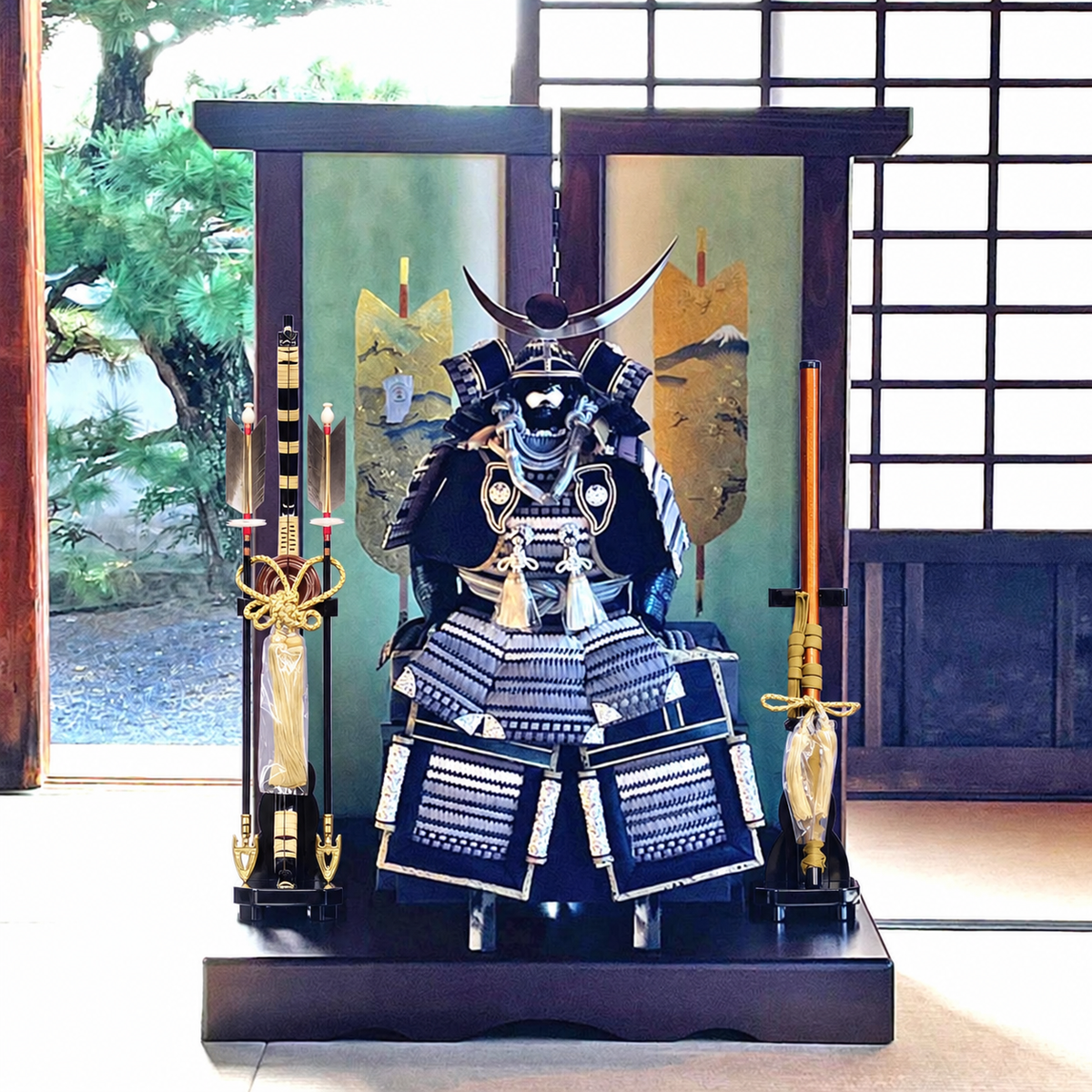 横幅85cm｜翠鳳作 12号鎧飾り｜ 武将 上杉謙信の鎧兜り｜5月人形の逸品｜おしゃれ 兜鎧飾り 端午の節句飾り こどもの日 5月人形 人気  石破首相 トランプ大統領へ