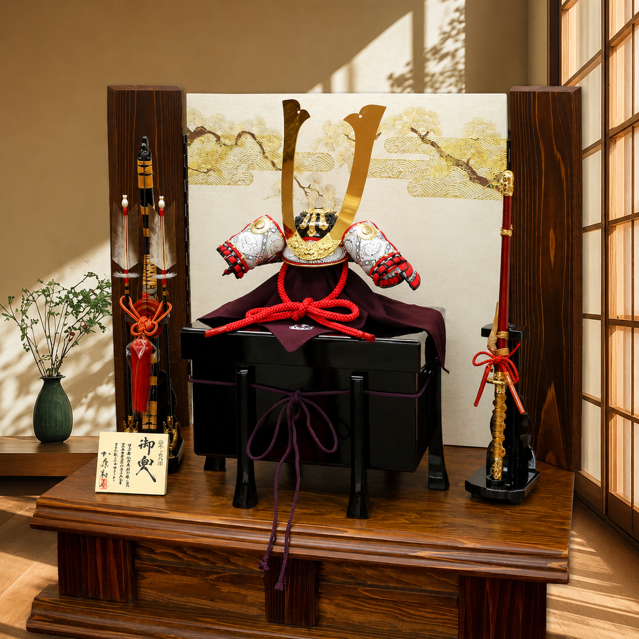 加藤鞆美作｜1/2源義経兜｜気品のある五月人形｜おしゃれ 兜鎧飾り 端午の節句飾り こどもの日 5月人形 人気 - ひなせい 五月人形