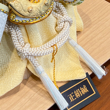横幅35cm｜名工 小島辰広作 白1/5・中鍬緑 グリーン｜そよ風が吹き込む｜ 希少な五月人形｜コンパクト おしゃれ 兜鎧飾り 端午の節句飾り こどもの日 5月人形 人気 - ひなせい 五月人形