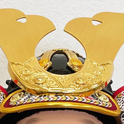 横幅35cm｜五月人形の大将飾り 海｜ 優しいお顔 ｜ブルー｜コンパクト おしゃれ 兜鎧飾り 端午の節句飾り こどもの日 5月人形 人気 かわいい武者人形 - ひなせい 五月人形