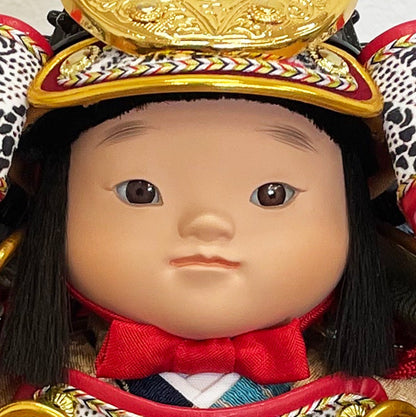 横幅35cm｜五月人形の大将飾り 海｜ 優しいお顔 ｜ブルー｜コンパクト おしゃれ 兜鎧飾り 端午の節句飾り こどもの日 5月人形 人気 かわいい武者人形 - ひなせい 五月人形
