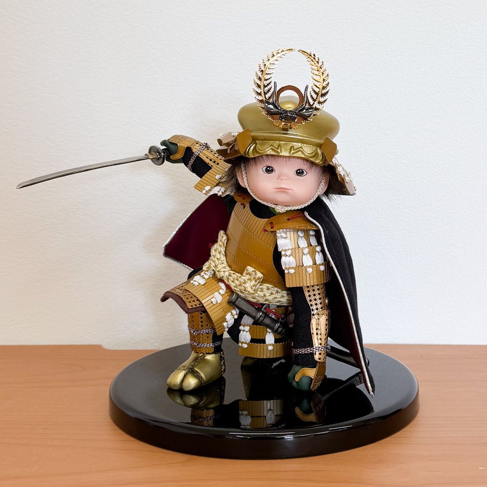 横幅45cm｜可愛い大将飾り｜もののふ童 徳川家康｜コンパクト おしゃれ 端午の節句飾り こどもの日 5月人形 人気 かわいい - 五月人形 ひなせい