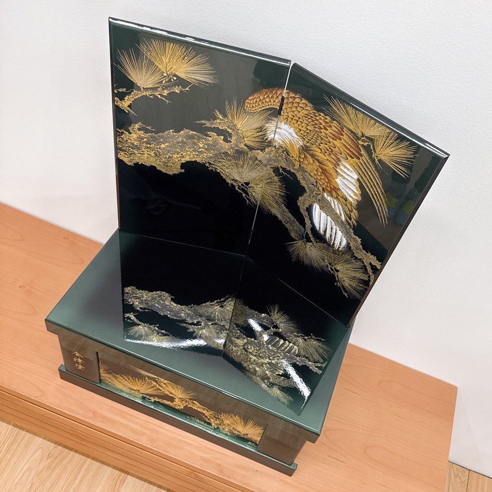 横幅50cm｜収納タイプ 会津塗 五月人形 コンパクト飾り｜モダン｜コンパクト おしゃれ 兜鎧飾り 端午の節句飾り こどもの日 5月人形 かぶと - 五月人形 ひなせい