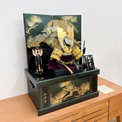 横幅50cm｜収納タイプ 会津塗 五月人形 コンパクト飾り｜モダン｜コンパクト おしゃれ 兜鎧飾り 端午の節句飾り こどもの日 5月人形 かぶと - 五月人形 ひなせい