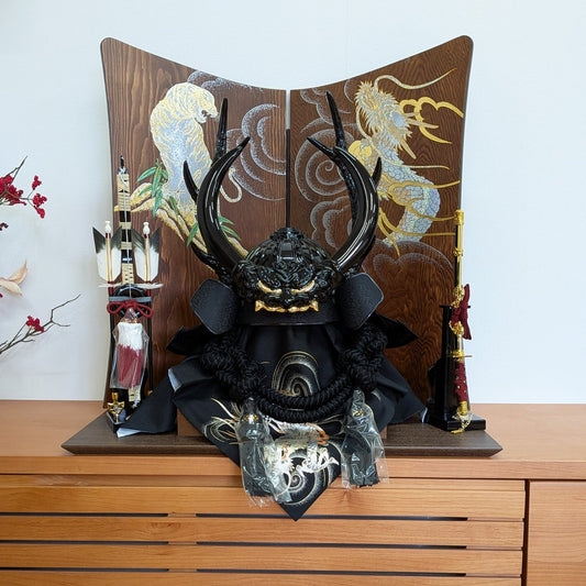 横幅60cm｜着用兜飾り 鹿角 本多忠勝｜重厚｜五月人形｜おしゃれ 兜鎧飾り 端午の節句飾り こどもの日 5月人形 かぶと - 五月人形 ひなせい