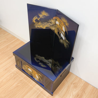 横幅65cm｜着用兜 収納タイプ 会津塗 五月人形 ｜モダン｜コンパクト おしゃれ 兜鎧飾り 端午の節句飾り こどもの日 5月人形 かぶと - 五月人形 ひなせい