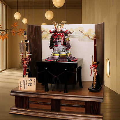 横幅75cm｜1/4奉納鎧 ｜五月人形｜ 大山祇神社の源義経模写｜銅丸鎧｜加藤鞆美｜おしゃれ 兜鎧飾り 端午の節句飾り こどもの日 5月人形 人気 - ひなせい 五月人形