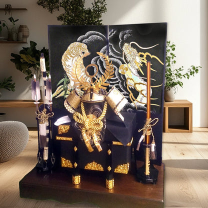 横幅85cm｜翠鳳作 着用兜 武将 徳川家康 金｜5月人形｜かぶれる特大五月人形｜おしゃれ 兜鎧飾り 端午の節句飾り こどもの日 5月人形 トランプ大統領へ かぶと - ひなせい 五月人形