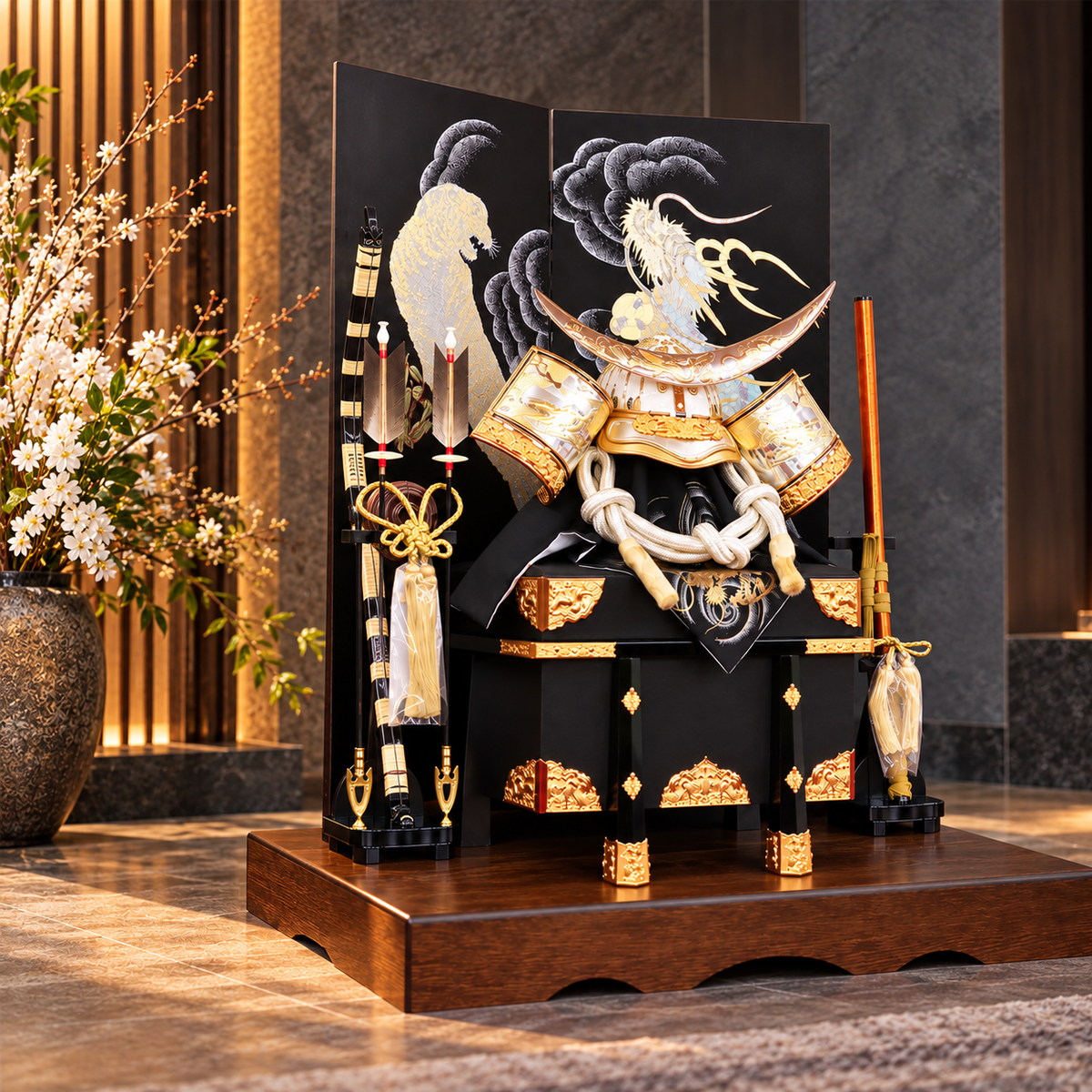 横幅85cm｜兜 武将 伊達政宗｜流行りの兜飾り｜大きい五月人形｜良い出来栄えで一押し｜おしゃれ 兜鎧飾り 端午の節句飾り こどもの日 5月人形 人気 - ひなせい 五月人形