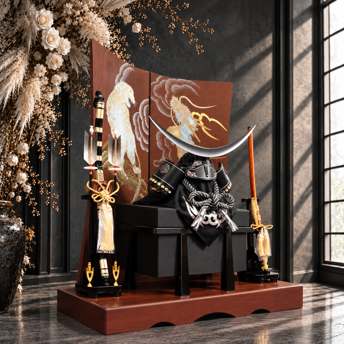 横幅85cm｜兜 武将 伊達政宗｜流行りの兜飾り｜大きい五月人形｜良い出来栄えで一押し｜おしゃれ 兜鎧飾り 端午の節句飾り こどもの日 5月人形 人気 - ひなせい 五月人形