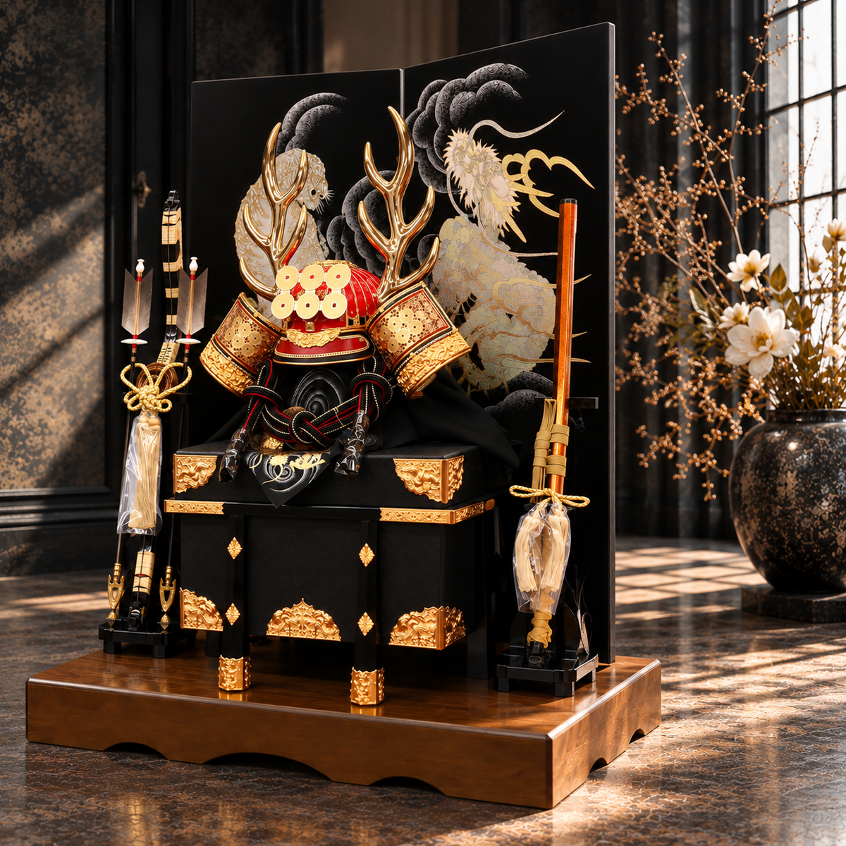 横幅85cm｜兜 武将 真田幸村｜流行りの兜飾り｜大きい五月人形｜良い出来栄えで一押し｜おしゃれ 兜鎧飾り 端午の節句飾り こどもの日 5月人形 人気 - ひなせい 五月人形
