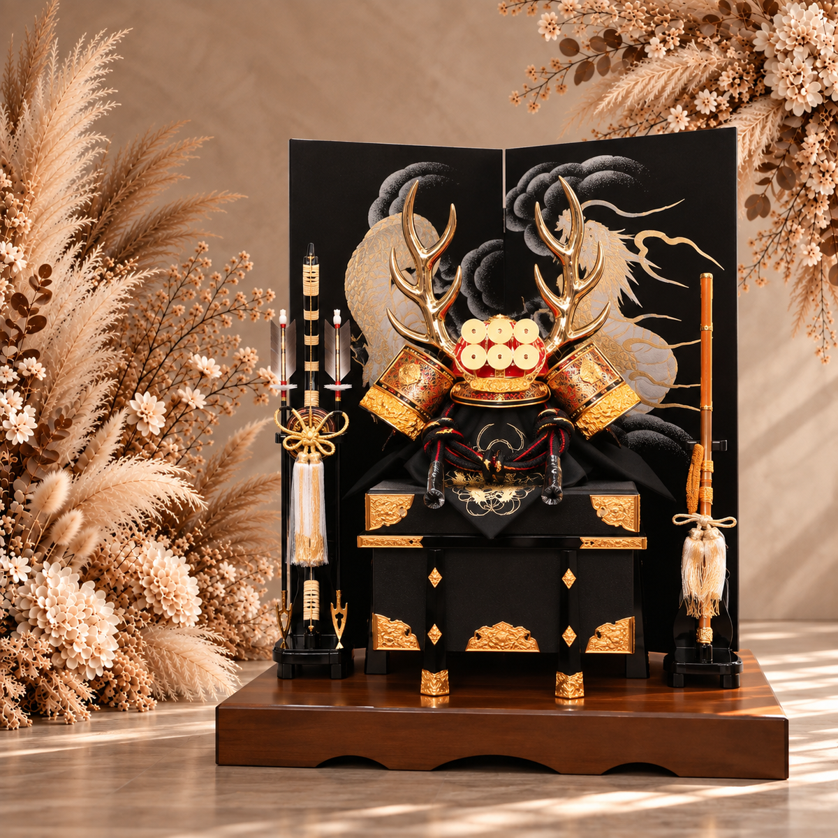 横幅85cm｜兜 武将 真田幸村｜流行りの兜飾り｜大きい五月人形｜良い出来栄えで一押し｜おしゃれ 兜鎧飾り 端午の節句飾り こどもの日 5月人形 人気 - ひなせい 五月人形