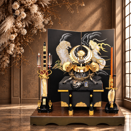 横幅85cm｜着用兜 武将 徳川家康 羅王｜流行りの兜飾り｜大きい五月人形｜良い出来栄えで一押し｜おしゃれ 兜鎧飾り 端午の節句飾り こどもの日 5月人形 人気 - ひなせい 五月人形