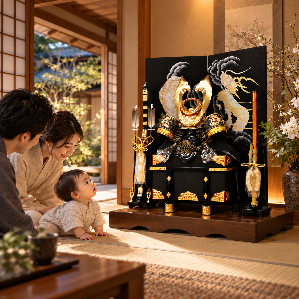 横幅85cm｜着用兜｜流行りの兜飾り｜大きい五月人形｜良い出来栄えで一押し｜おしゃれ 兜鎧飾り 端午の節句飾り こどもの日 5月人形 人気 -  五月人形