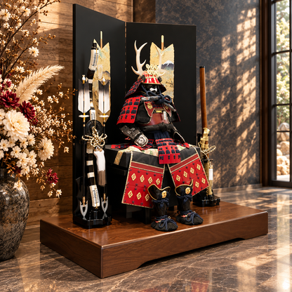 横幅85cm｜鎧 武将 真田幸村｜流行りの兜飾り｜大きい五月人形｜良い出来栄えで一押し｜おしゃれ 兜鎧飾り 端午の節句飾り こどもの日 5月人形 人気 - ひなせい 五月人形