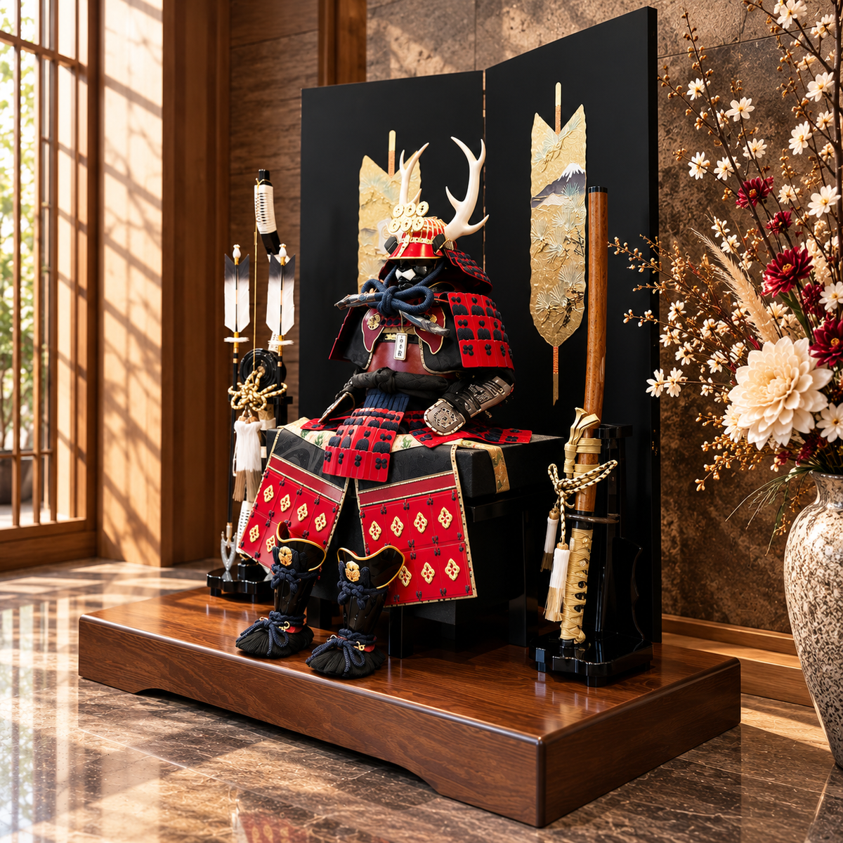 横幅85cm｜鎧 武将 真田幸村｜流行りの兜飾り｜大きい五月人形｜良い出来栄えで一押し｜おしゃれ 兜鎧飾り 端午の節句飾り こどもの日 5月人形 人気 - ひなせい 五月人形