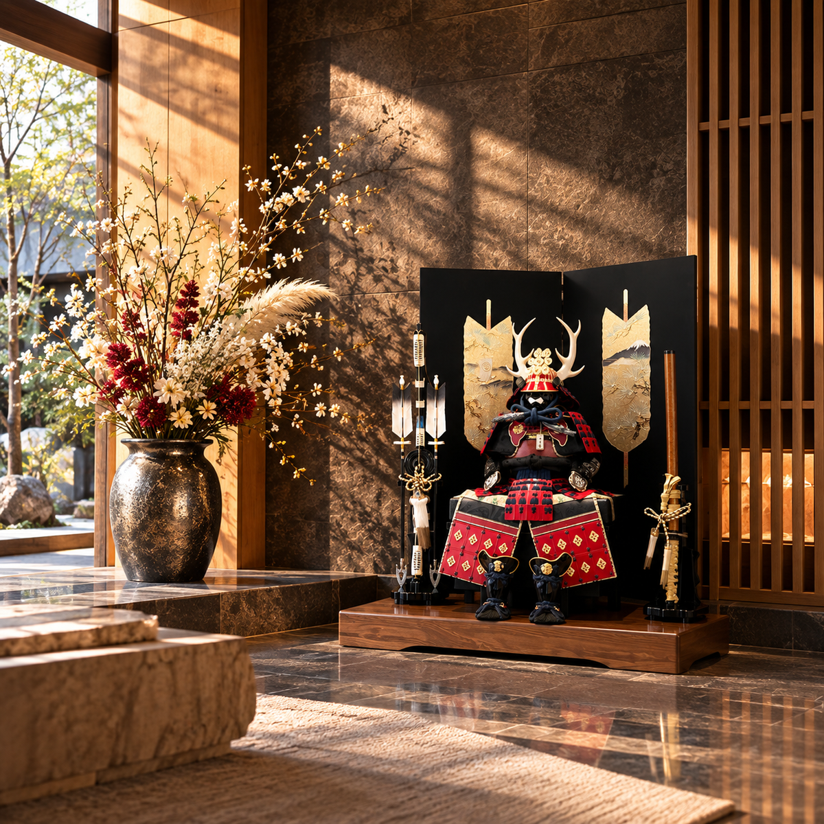 横幅85cm｜鎧 武将 真田幸村｜流行りの兜飾り｜大きい五月人形｜良い出来栄えで一押し｜おしゃれ 兜鎧飾り 端午の節句飾り こどもの日 5月人形 人気 - ひなせい 五月人形