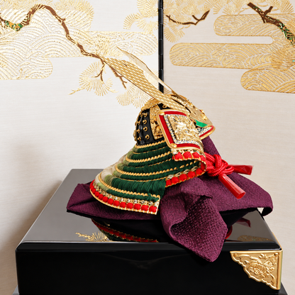 横幅42cm｜7号 朔太郎作 緑色 小さめ 五月人形｜コンパクト おしゃれ 兜鎧飾り 端午の節句飾り こどもの日 5月人形 人気 - ひなせい 五月人形