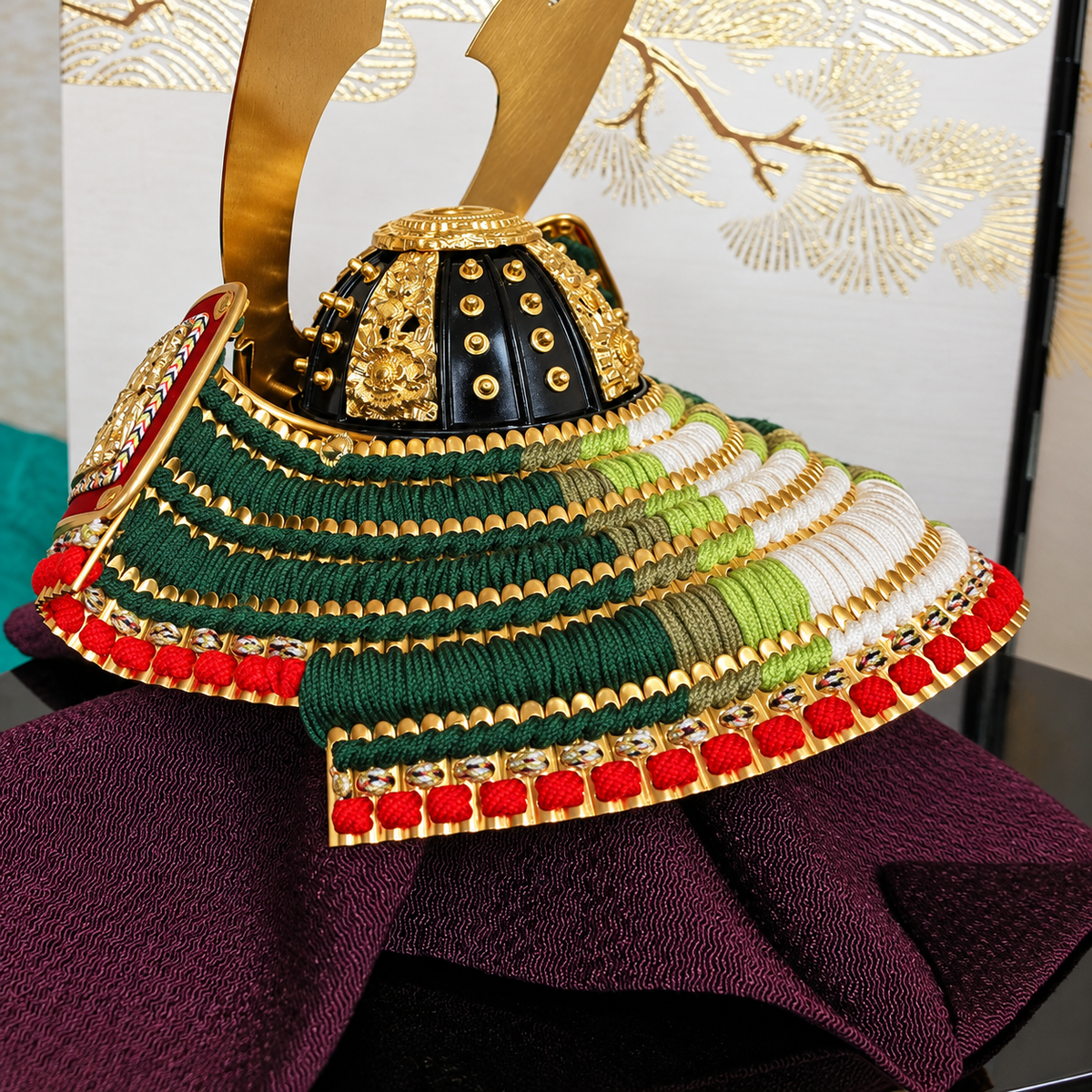 横幅42cm｜7号 朔太郎作 緑色 小さめ 五月人形｜コンパクト おしゃれ 兜鎧飾り 端午の節句飾り こどもの日 5月人形 人気 - ひなせい 五月人形