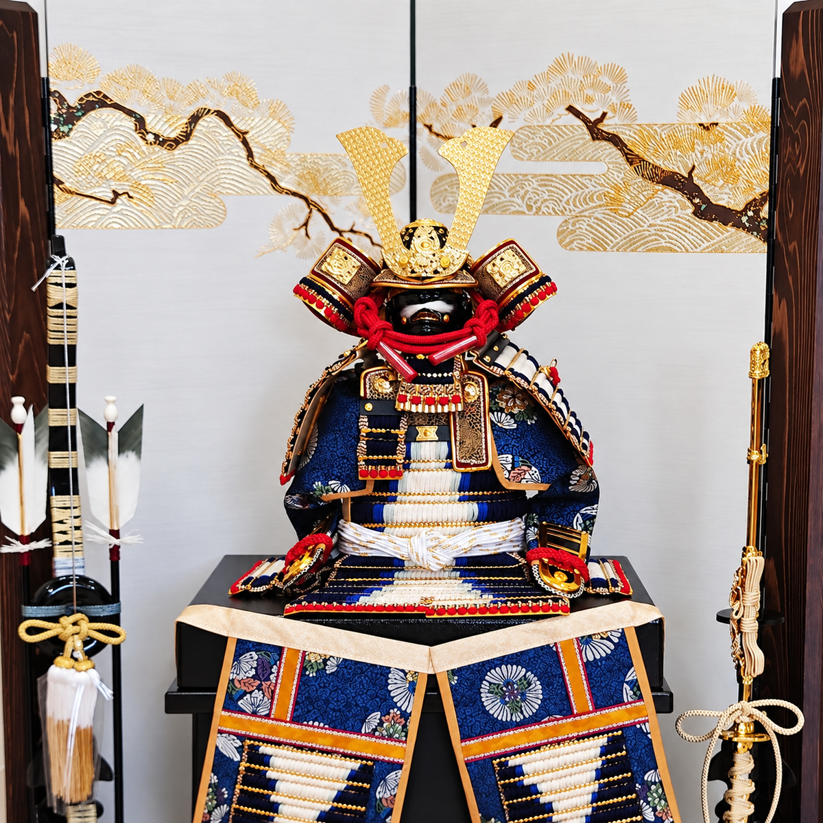 7号 鎧飾り 朔太郎作 紺色｜ちっちゃい美しい紺色！｜五月人形｜コンパクト おしゃれ 兜鎧飾り 端午の節句飾り こどもの日 5月人形 人気 - ひなせい 五月人形
