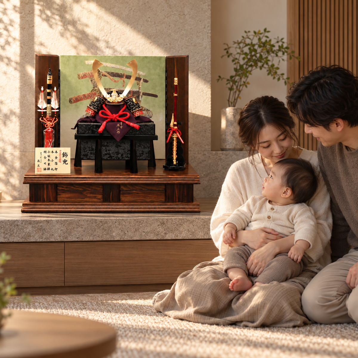 五月人形 兜飾り おしゃれ  和モダン 高級 本金箔押し 本小札 辰広作 5月人形  端午の節句飾り こどもの日 兜 初節句