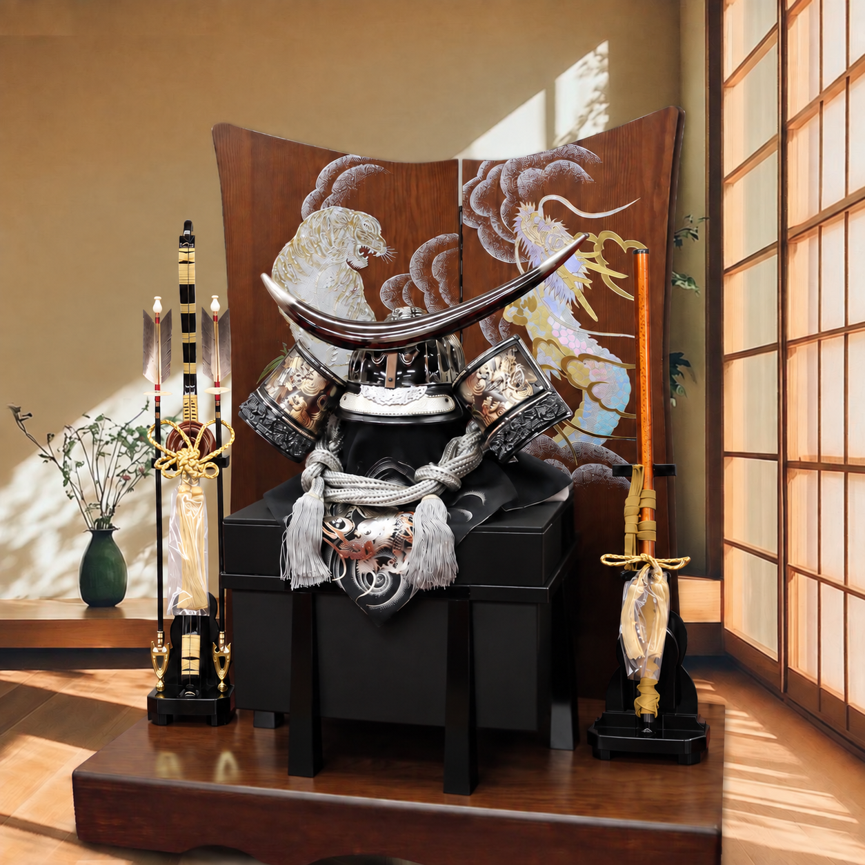 横幅85cm｜着用兜飾り 武将 伊達政宗｜武将・仙台藩の伊達政宗の三日月